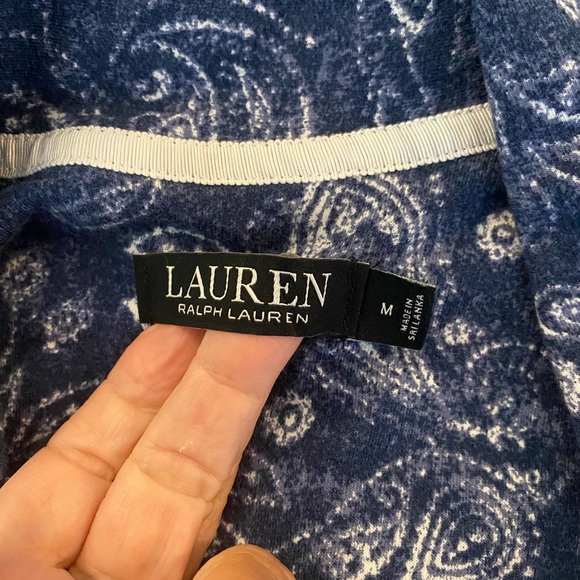 Ladies Lauren Ralph Lauren Black Label
M Capri Pajamas Set 
Blue Paisley Print - Picture 5 of 5